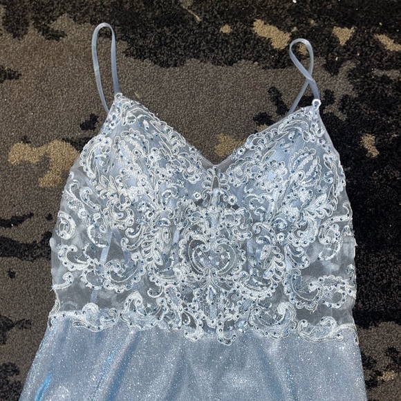 Light baby blue homecoming dress payed around 400 worn 1 time - Picture 2 of 11